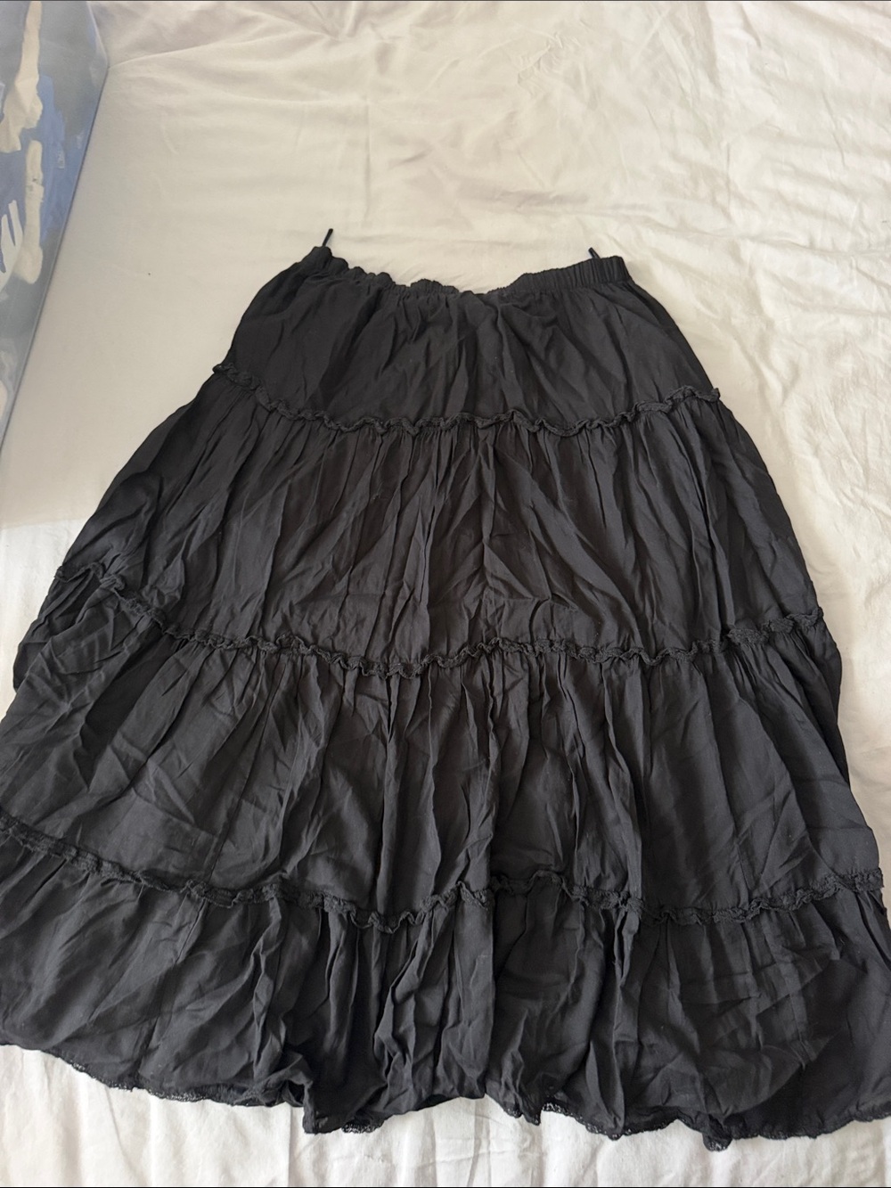 Wilfred Black Tiered A-Line Maxi Skirt